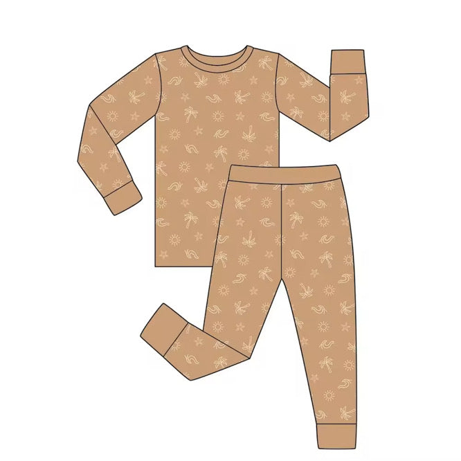 Palm Tree | Two-Piece Long Sleeve Pajama Set